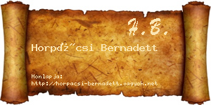 Horpácsi Bernadett névjegykártya