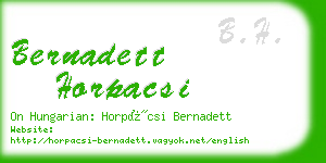 bernadett horpacsi business card